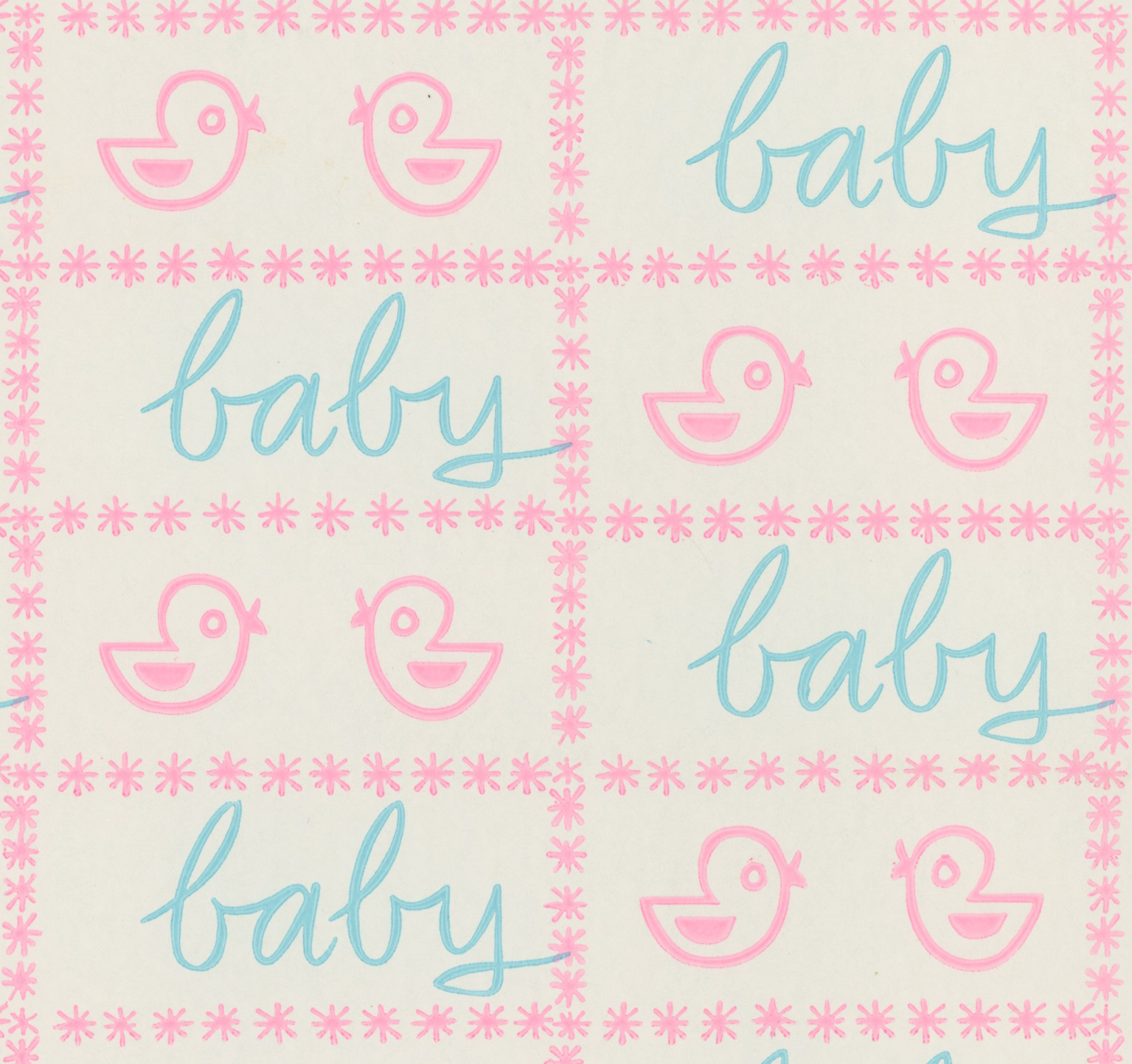 Baby Ducks Vintage Paper
